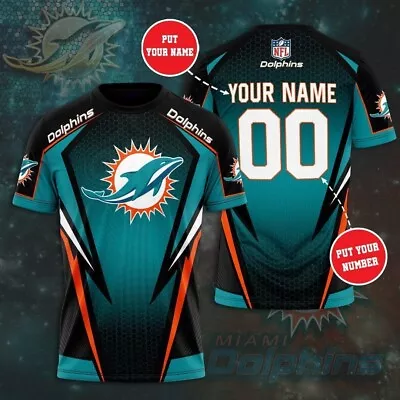 Personalized Miami Dolphins All Over Printed Shirt Miami Dolphins Football Shirt • $21.35