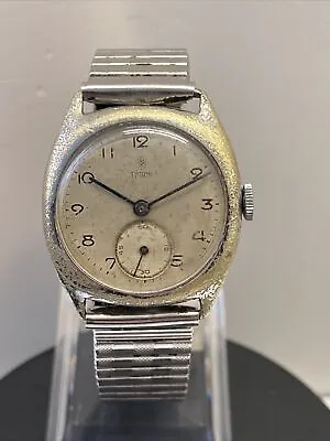 Mens Vintage Mid Size Nickel Plated Manual Wind Tudor Wrist Watch • $342.25