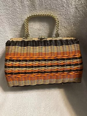 DORETTE MCM VINTAGE Natural WICKER HANDBAG PURSE BRITISH HONG KONG • $50