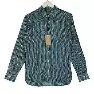 New Burberry Men Green Plaid Shirt Casual Button-Down Long Sleeves US S • $90