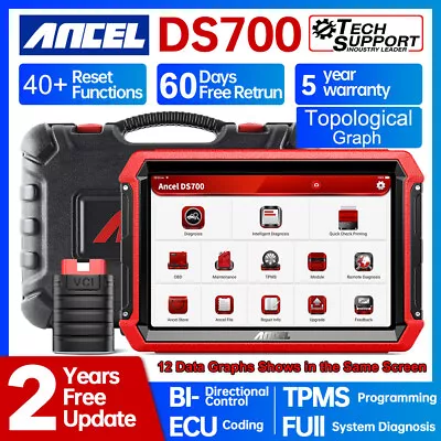 ANCEL DS700 OBD2 Scanner Car FUll Systems Diagnostic Tool ECU Coding TPMS Reset • $849