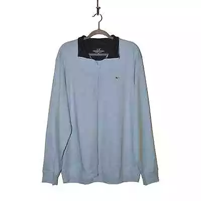 VINEYARD VINES NEW $80 Jersey 1/4 Zip Pullover In Jake Blue Men's XL • $44.99