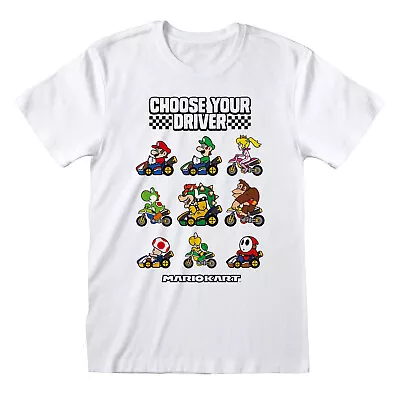 Nintendo Super Mario - Choose Your Driver Unisex White T-Shirt Large - H777z • £12.46