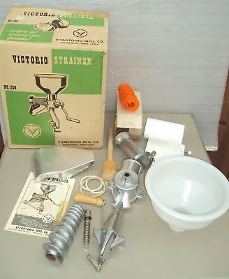 $64.99 • Buy Vintage Victorio Strainer Model 200 Early Edition Aluminum W/ Box & Manual