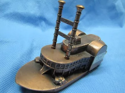 BANTHRICO  STEAMBOAT PADDLE WHEELER MUSIC BOX BANK Plays  MOON RIVER  • $39