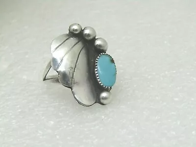 Vintage Sterling Southwestern Turquoise Ring Sz. 7 4.94 Gr. • $38.99