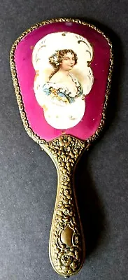 Antique  Victorian  Beveled Brass Hand Mirror Duchesse De Montpensier 9.5  Long • $47.16