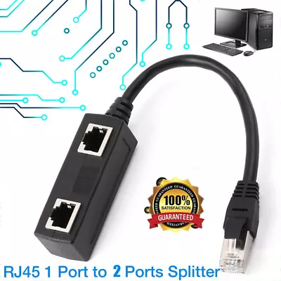 1 To 2 Port LAN Ethernet Network RJ45 Plug Splitter Extender Adapter Connector • $6.79