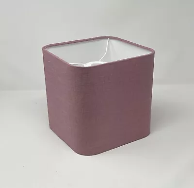 Lampshade Mauve Textured 100% Linen Rounded Square Light Shade • £32.50