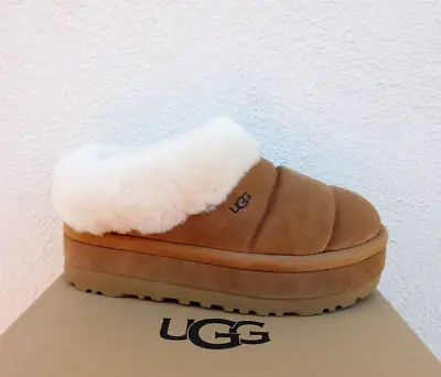 Women's Shoes UGG Brand Plushy Tazzlita Platform Slippers 1146390 Chestnut NIB • $139.99