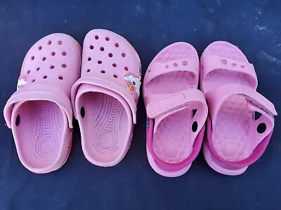 Lot Of 2 Pair Girls Sandals My Little Pony Pink Unicorn Clogs Pink Joybees • £7.92