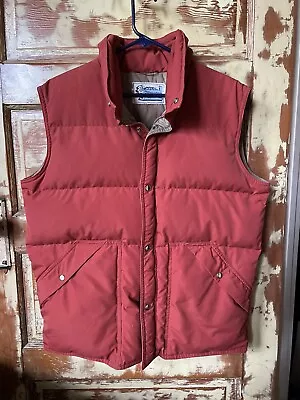 Vintage Eastern Mountain Sports Down Puffer Vest Size Large Rust Orange • $49.99