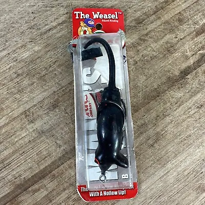 Mann's The Weasel Hollow Body Topwater W Hollow Lip Black Neon Fishing Lure • $9.95