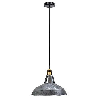 Vintage Industrial Pendant Light Ceiling Metal Lamp Shade Hanging Retro Lights • £20.89