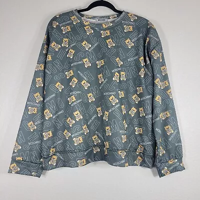 Moschino Couture Women Plus Size 3X Sweatshirt Teddy Bear All Over Print Gray • $39.99