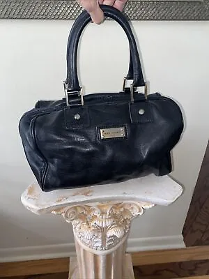 Vintage Pascal Morabito Paris France Black Pebbled Leather Dr. Bag Satchel Purse • $52.69