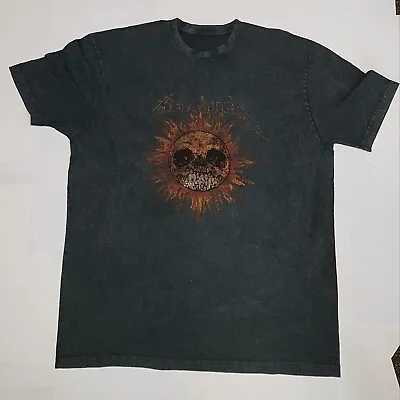 Metallica Faded Blue/grey T-shirt Sun & Skull • £16.99