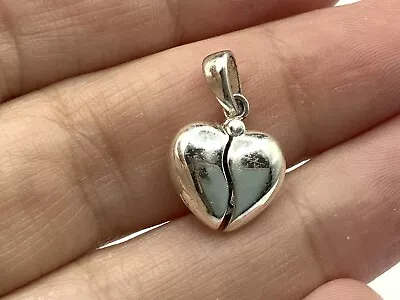 Designer “I Love You” Heart Split Hideaway Movable Sterling Silver Small Pendant • $18.99