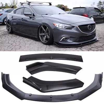 $89.71 • Buy For Mazda6 2014-2018 Black Front Bumper Lip Spoiler Splitter Body Kits 3PC Style