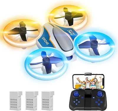 Mini Drone With 720P HD Camera For Kids And Adults RC Quadcopter With LED Light • £29.99