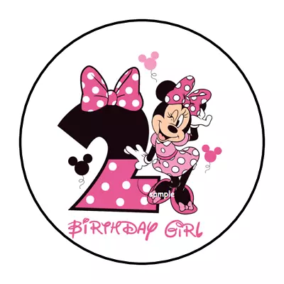 30 Minnie Mouse 2nd Second Birthday Stickers Envelope Seals Labels 1.5  Custom • $2.64