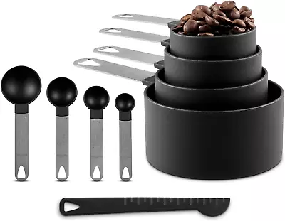 KETPOT 9 Pcs Measuring Cups And Spoons Set4 Measuring Cups / 4 Measuring Spoons • £9.54