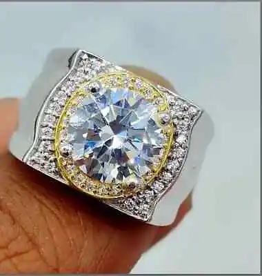 14K White Gold Plated Lab Created  Diamond 2Ct Round Cut Men's Wedding Band Ring • $139.49