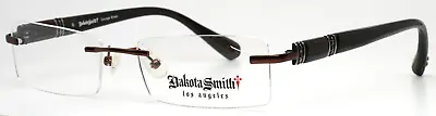 DAKOTA SMITH Courage Brown Mens Rectangle Rimless Eyeglasses 55-18-145 B:27.9 • $24.99