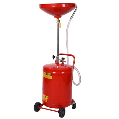 $165.99 • Buy 18 Gallon Waste Oil Drain Tank Adjustable Height Large Funnel W Swivel Casters