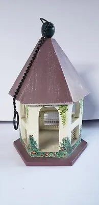 Wooden Fairy Garden Gazebo Bird House/feeder  Hexagon Shaped Beautiful. • £23.16
