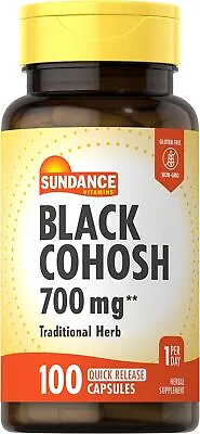 Sundance Black Cohosh 700mg 100 Caps For Hot Flashes__ • $14.79