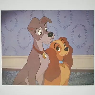 Lady And The Tramp Print Disney Vintage 1973 9x11.5 Dogs Lithograph • $14
