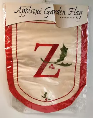 Holiday Garden Flag Red Monogram Applique Letter Z 12x18 Outdoor Decoration • $12.98