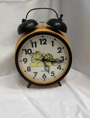 1978 VTG LARGE Garfield Big Fat Alarm Clock Time Wall Sunbeam Parts Or Repairs • $29.97