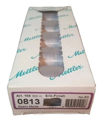 METTLER SILK FINISH COTTON THREAD Color 813 COTTON Gray/Silver 547 YD 5 Roll Pak • $22.95