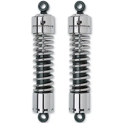 Progressive Suspension 412 Chrome 13  Heavy Duty Shocks For Harley-Davidson Dyna • $344.95