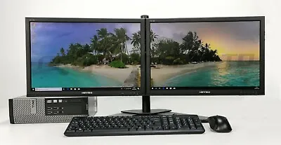 Dual Screen Monitor PC Computer Set Desktop Tower I5 I7 SSD HD Windows Wi-fi • £290