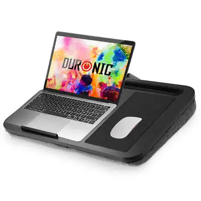 Duronic Laptop Tray With Cushion DML422 BLACK Ergonomic Lap Desk For Bed Sofa • £29.99