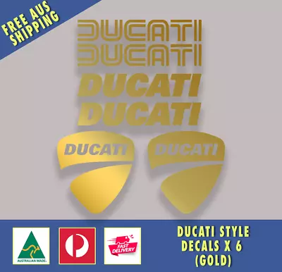 Ducati Style Decals X 6 Gold - Motorbike 4x4 Racing Moto GP Stickers • $16.06