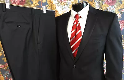 Alfani Red Label Modern-Fit Black Pinstripe Suit 40L • $69.95