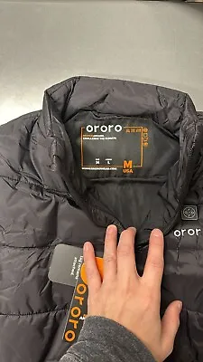 ORORO Heated Padded Men’s Vest Black Zip Up With Battery Pack Size Medium • $75