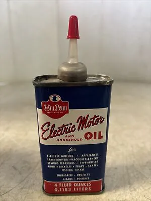 Vintage 4oz WM Penn Electric Motor And Household Oil Can Full NOS • $12.84