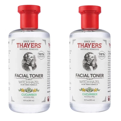 $23.99 • Buy Lot Of 2!  Thayers Facial Toner Witch Hazel Aloe Vera Formula Cucumber 12oz Ea