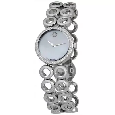 MOVADO Ono Quartz Diamond White Mother Of Pearl Dial Ladies Watch Model 0606098 • $2495