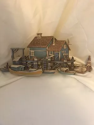 Vtg 1977 Burwood Products Co #1506  Fishing Village Wharf Wall Hanging Decor 3D • $39.99