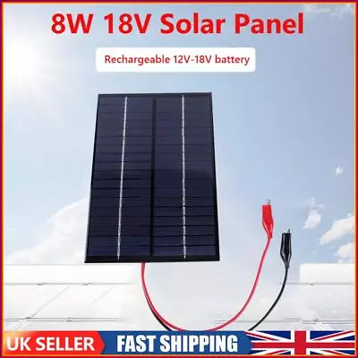 8W 18V Solar Panel Charger Waterproof Solar Battery Charger For Outdoor Camping • £10.99