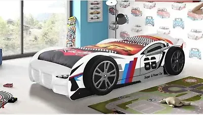 New Modern Design Children's/kids White Or Red Racing Car Bed Frame 3ft Single • £349.99