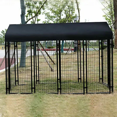 £112.91 • Buy Dog Kennel Welded Wire Heavy Duty Dog House With Roof Cover Steel Fence 50  98 