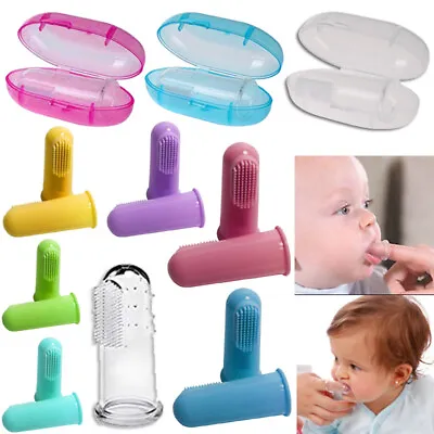 Baby Finger Toothbrushes Teething Brush Toddler Clean Teeth Soft Bristles Dental • £3.60