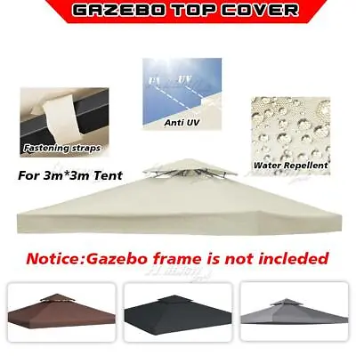 3x3m Gazebo Marquee Pergola Replacement 2Tier Top Cover Roof Rooftop Canopy • $117.77